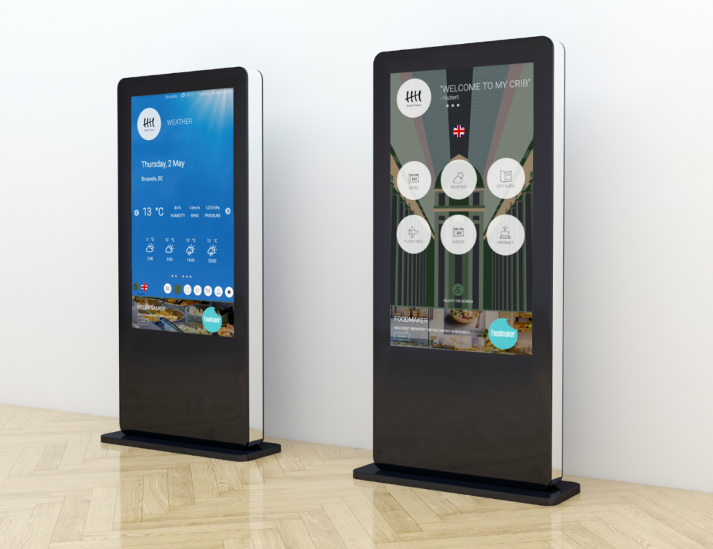 Hotel kiosk solution two screens